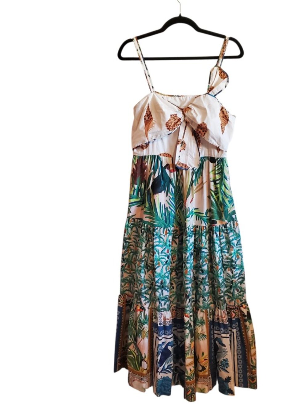 FARM Rio Colorful Tropical Garden Maxi Dress Sleeveless Medium